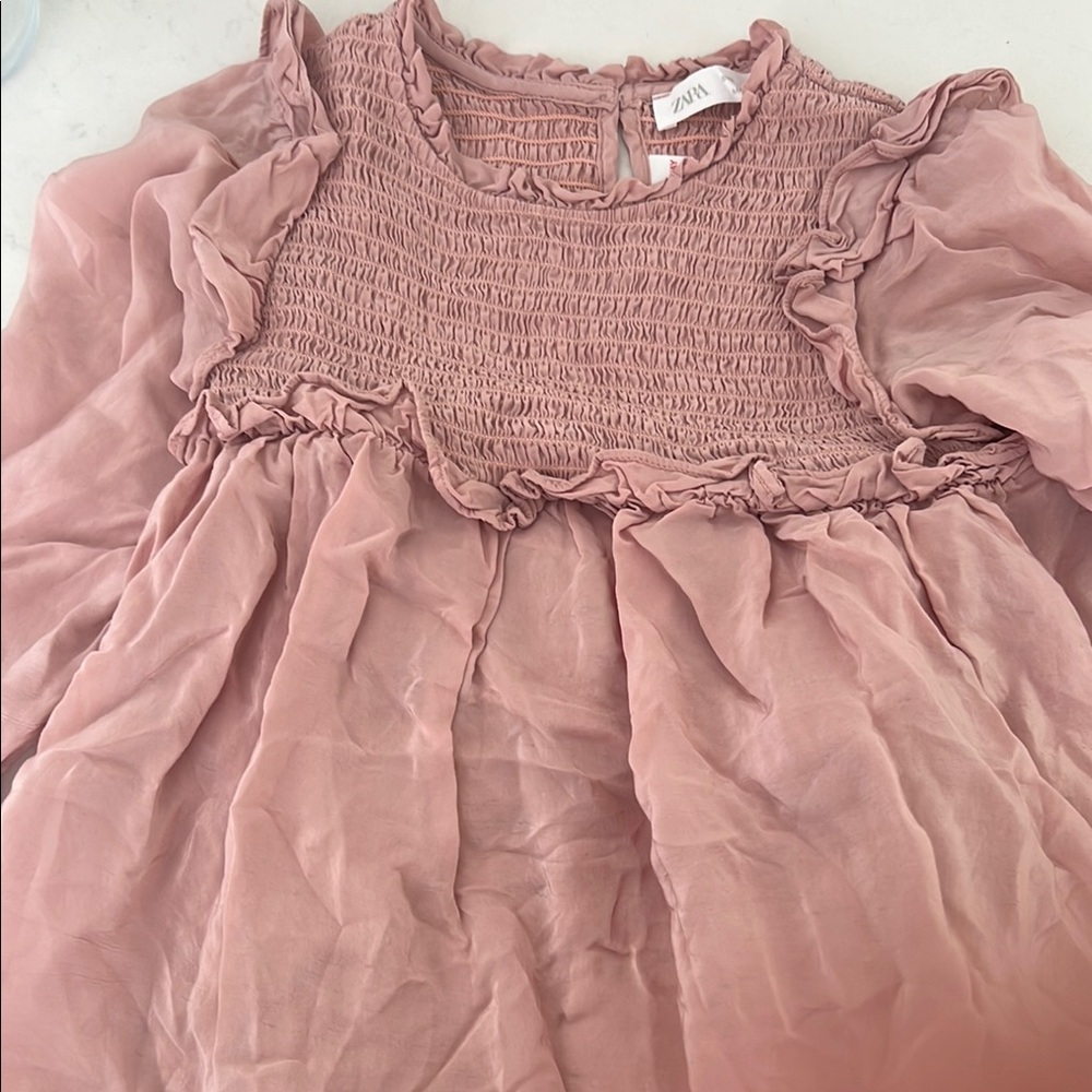 Zara Blush Smocked Dress